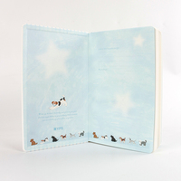 Carnet en cuir PU exquis, format A5 mini, 100 feuilles, couverture motif chiot mignon et lignes, idéal comme cadeau