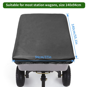 Garden Cart Cover Water Resistant Outdoor Use Black 4 Wheel Trolley Protection - Product Image 4