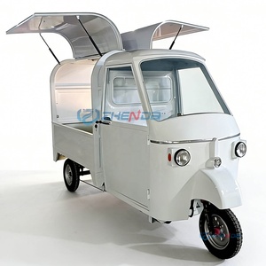 Popular Electric <b>White</b> Tricycle Food Cart Fast Food Car Designs Customized Special Transportation Three-wheeled - Product Image 1