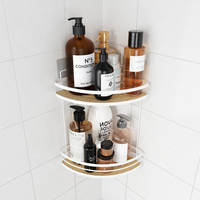 Étagère de rangement de douche en acrylique, organiseur de salle de bain, kit de plateaux, support mural 2026, panier de comptoir, crochet de rangement, tiroir de rangement