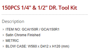 Juego de Herramientas TOPTUL GCAI150R de Primera Calidad, 150 Piezas, 1/4\" y 1/2\" <span class=keywords><strong>DR</strong></span>. - Product Image 2