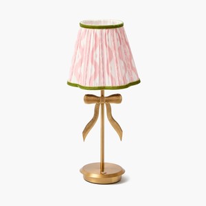 Lampe décorative Lampe de bureau rechargeable avec abat-jour en tissu remplaçable Lampe LED en cuivre doré Lampe de table à piles - Product Image 1
