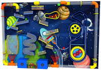 Mur de jeu interactif personnalisé avec balles pour l'école, équipement de terrain de sport intérieur en ABS