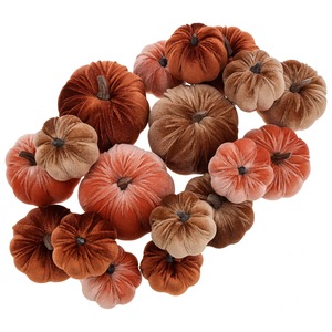 Venta al por Mayor de Calabazas de Espuma y Terciopelo Hechas a Mano, Duraderas, para Decoración de Bodas, Acción de Gracias y Otoño - Product Image 6