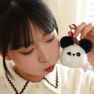 Porte-clés personnalisé animaux en peluche comme accessoire de sac à dos Porte-clés panda en peluche ours potelé de Chine pour bage