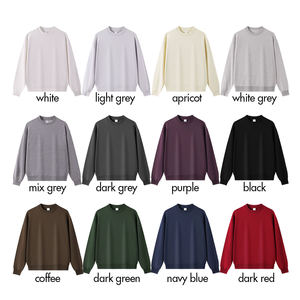 Felpe da Uomo in Cotone e Poliestere 420GSM, Stile Vintage Tinta Unita, Tessuto French Terry, Pullover con Spalle Scese e Collo Tondo <span class=keywords><strong>Senza</strong></span> <span class=keywords><strong>Cappuccio</strong></span> - Product Image 3