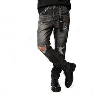 <span class=keywords><strong>กางเกง</strong></span><span class=keywords><strong>ยีน</strong></span><span class=keywords><strong>ส์</strong></span>เดนิมทรงสกินนี่สีดำสำหรับผู้<span class=keywords><strong>ชาย</strong></span> ยี่ห้อดัง ขายส่งจากโรงงาน ลายปักพิมพ์ <span class=keywords><strong>ขาด</strong></span>ๆ ซักแบบวินเทจ สไตล์เวิร์คแวร์ พร้อมโลโก้ - Product Image 6