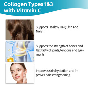 Tabletas de Colágeno Tipos 1 y 3 Más Vendidas con Colágeno Hidrolizado Tipos 1 y 3, Suplemento para el Cabello, la Piel y las Uñas Saludables - Product Image 5