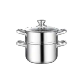 High Quality Stainless Steel 3 Layer Steamer Pot Cookware with Double handles for Dumplings Seafood Corn Cooking