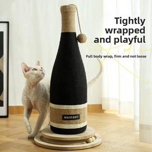 Meilleures ventes : <span class=keywords><strong>Griffoir</strong></span> <span class=keywords><strong>pour</strong></span> <span class=keywords><strong>chat</strong></span> en forme de bouteille de vin avec base à ventouse, en sisal, sans miettes, conception plus sûre - Product Image 3
