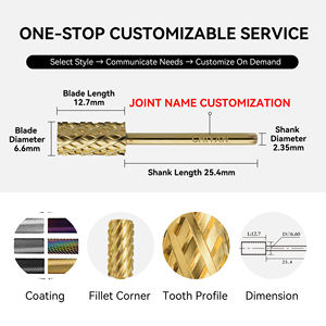 5 in1 bidirezionale in carburo di tungsteno punta per unghie Logo personalizzato XC taglio dritto 5XC punta per unghie punta per cuticole piccola XF - Product Image 3