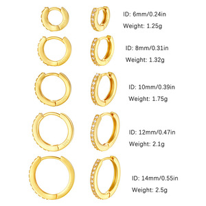 18K Gold Plated Brass Cartilage Cute Mini Thin <strong>Tragus</strong> <strong>Hoops</strong> Multiple Piercings Aretes <strong>Hoop</strong> Huggie Earrings Sets Trendy - Product Image 6