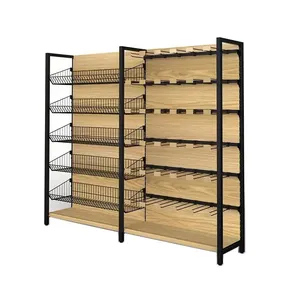 Mall Shelf For Product Supermarket Rack Professional Gondola Store Wooden Shelving