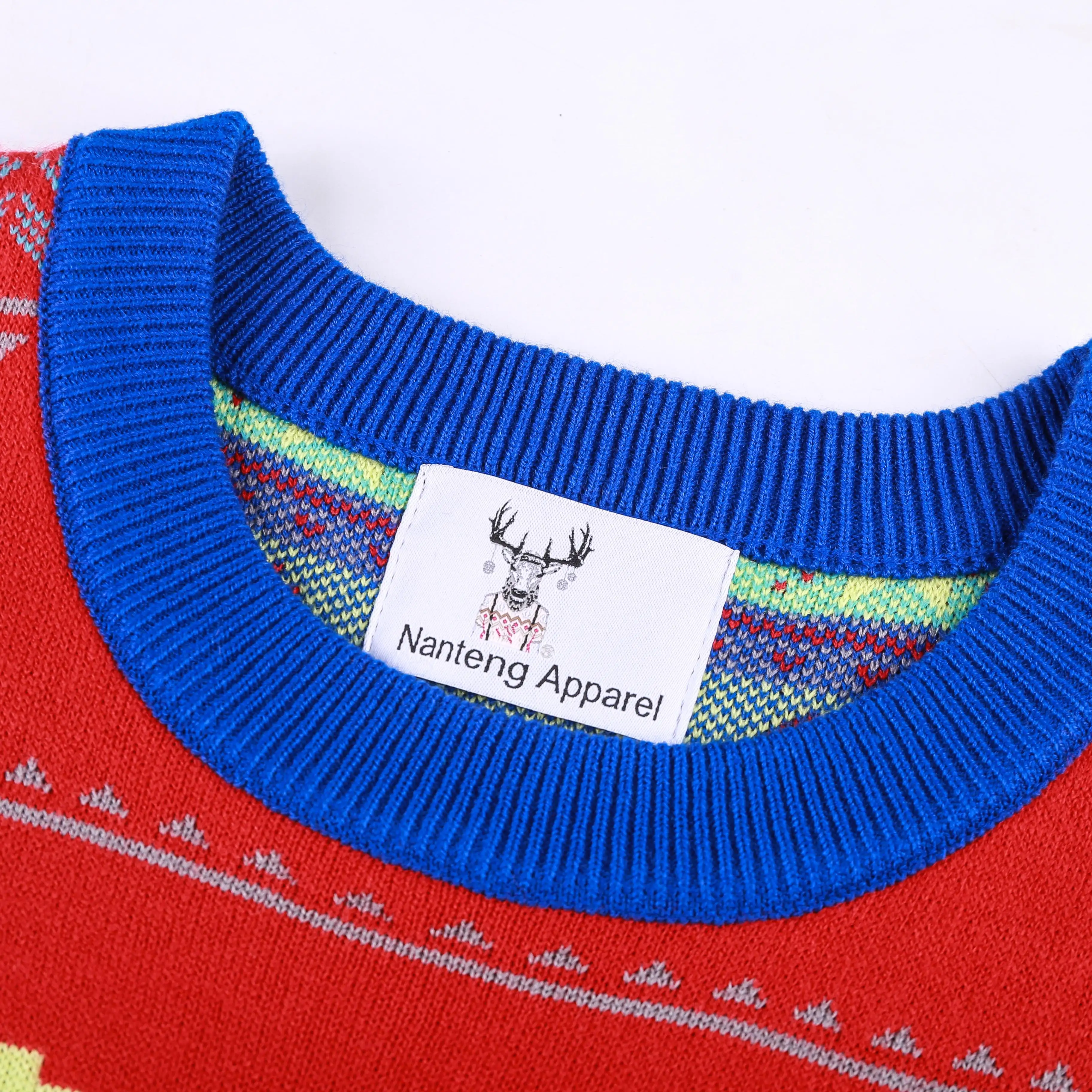 Nanteng individuelle Strickwaren dreidimensionales Weihnachtsmann-Muster lange Ärmel Unisex-Pullover Weihnachtspullover