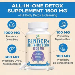 1500 MG yüksek biyoyararlanım karaciğer bağırsak detoks aktif kömür zeolit Benton All-In-One detoks bağlayıcı takviyesi ile temizleyin - Product Image 5