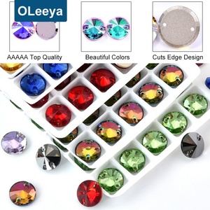OLeeya Vente en gros Strass en verre K9 5A de qualité supérieure à dos plat 12mm à coudre sur vêtements et robes en vrac - Product Image 5