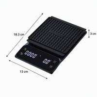 Báscula Digital de Café de Alta Precisión con Temporizador, 3 kg/0,1 g, Báscula Electrónica para Café con Tapete de Silicona Resistente al Calor y Pantalla LED