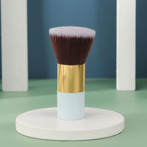 Grand <span class=keywords><strong>pinceau</strong></span> à poudre <span class=keywords><strong>Kabuki</strong></span>, moelleux et dense, en fibres synthétiques PBT, végétalien et sans cruauté, avec manche carré, personnalisable OEM - Product Image 1