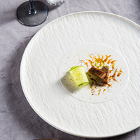 Assiette à dessert plate en céramique blanche, style européen, finition de luxe, sans plomb ni cadmium, écologique et durable, prix d'usine, vente en gros