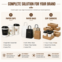 Sac en papier kraft imprimé sur mesure pour l'emballage de marques de café avec gobelet en papier de qualité supérieure et emballage à emporter
