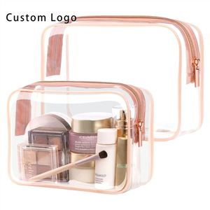 Custom Logo Printed <b>Transparent</b> PVC <b>Makeup</b> <b>Bag</b> for Promotional Events, School Supplies, Graduation Gifts - Product Image 1