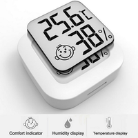 Termometer Higrometer Digital Dalam Ruangan, Monitor Suhu dan Kelembapan Ruangan LCD Mini dengan Fitur Kenyamanan, Dapat Dipasang di Dinding & Meja