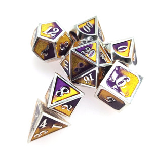 Meilleures ventes - Ensemble de dés métalliques multi-faces 7 pièces DND avec dés D20 supplémentaires pour Dungeons and Dragons - Ensemble de dés polyédriques - Dés métalliques personnalisés - Product Image 3