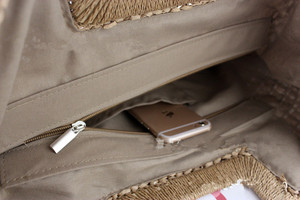 Bolso de mano de paja vintage de gran capacidad para compras, playa, informal, de verano, para mujer, con asa de madera - Product Image 6