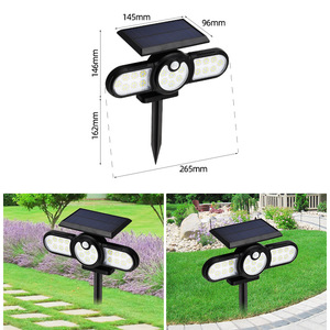 Lámpara de Pared LED de Tres Cabezas Ly Solar, 25W, Ajustable, Impermeable, con Sensor de Movimiento, para Jardín Exterior - Product Image 2