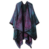 Châle en pashmina jacquard chinois en gros |   Écharpe cape au design Riverside pour femme, chaude et élégante