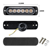 DXZ OEM LED Notfall-Stroboskoplichter Bernstein Weiß 6 LED Warnblinkleuchte Vorsicht Baustellen-Gefahrenlicht