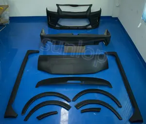 Sunlop Hiace Body Parts Modifizierter Satz E2-Narrow Karosserie Fiber Glass Carbon für Hiace Bumper Hood Spoiler Komplett set Autoteile