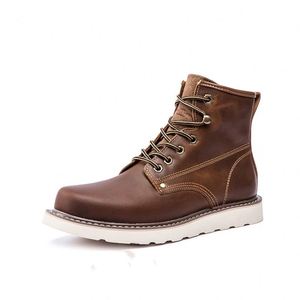 High Quality New Men's Genuine Leather <b>Boots</b> Outdoor <b>Lace</b>-up Italy Brand Fashion Leather <b>Boots</b> Design Big Size 49 - Product Image 1
