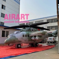 Modèle d'hélicoptère gonflable de camouflage, modèle gonflable de fête sur le thème de l'espace géant pour l'affichage d'exposition
