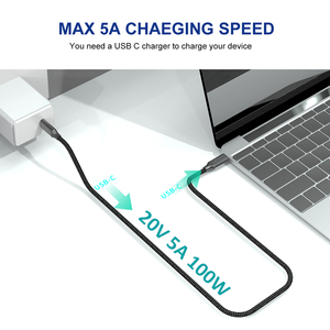 Cable USB <span class=keywords><strong>C</strong></span> a USB <span class=keywords><strong>C</strong></span> <span class=keywords><strong>Original</strong></span> Sanyconn de 100W con Carga Rápida PD de 5A, Chip E-mark y Trenzado de Nailon para MacBook, iPhone 16 y Samsung - Product Image 2