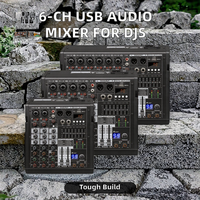 Mélangeur Audio numérique USB professionnel 6 canaux OTG téléphone Bluetooth ordinateur enregistrement DJ Console fête en plein air métal intégré