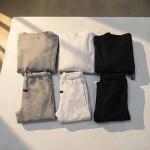 Completo di Lusso Essenziale da <span class=keywords><strong>Uomo</strong></span>: <span class=keywords><strong>Tuta</strong></span> Invernale Hip Hop <span class=keywords><strong>in</strong></span> Maglia 100% <span class=keywords><strong>Cotone</strong></span>, Set Felpa con Cappuccio e Jogger, Maglione Ropa - Product Image 1