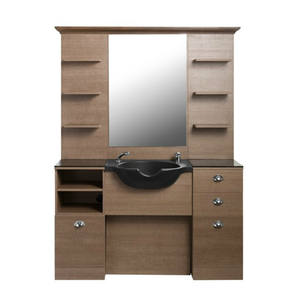 Vintage specchio mobili stazione salone con lavaggio da barbiere forniture - Product Image 3