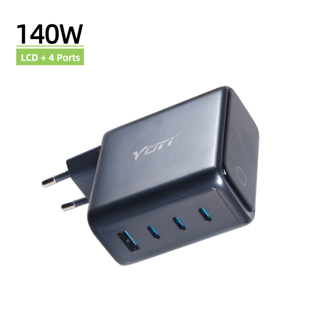 140W GaN Super Fast Charger Wholesale OEM ODM,Multi-Port USB-C PD QC3.0 PPS, for iPhone Mac Samsung EU Plug Factory Supplier