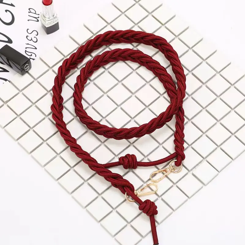 Высококачественная однотонная модная женская сумка для жареного теста плетеная веревка Макарон прыгать цвет декоративный футляр и пояс для сумки