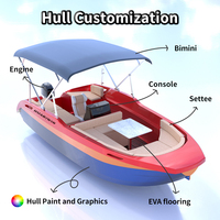 Bateau HDPE de luxe 6M pour 10 passagers Conception moulée monobloc stable Certifié CE Écologique pour les croisières et les visites touristiques
