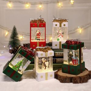 New Christmas Toys Gifts Battery Powered LED Lighting Ornaments Plastic Gift <b>Boxes</b> Water-Filled Wind Lanterns - Product Image 2