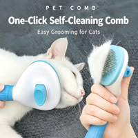 Gant de toilettage pour animaux de compagnie, auto-nettoyant en un clic, sûr, portable et pratique, pour l'élimination des poils de chien et de chat, pour la perte de poils