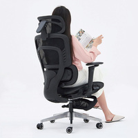 Chaise de bureau exécutive ergonomique en maille, inclinable et massante, intelligente et réglable, double usage, pour le travail et la sieste, pivotante