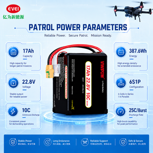 Baterai Lithium Polymer UAV 17Ah 22.8V 6S1P 10C 387.6Wh 25C Burst Power Pack untuk Drone Patroli Keamanan - Product Image 2