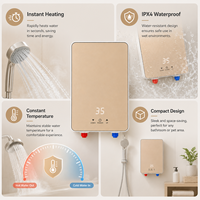 Chauffe-eau électrique instantané sans réservoir pour animaux de compagnie 3500W 220V, boîtier en plastique, usage domestique, machine à eau chaude, Geyser