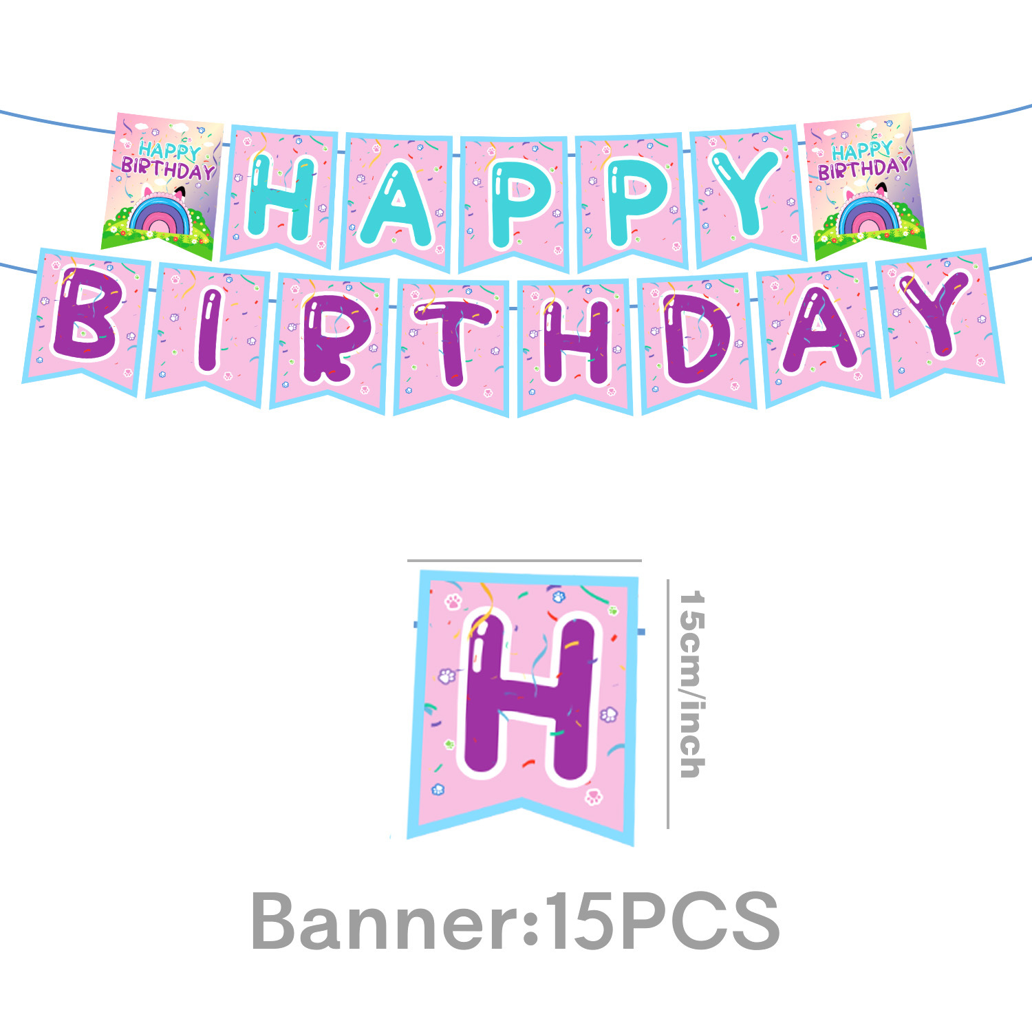 Bannière biodégradable 15 pièces