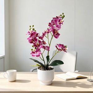 Orquídea Phalaenopsis Artificial Paulon en Maceta de 37cm, Hecha a Mano en Plástico, para Decoración del Hogar y Bodas - Product Image 4