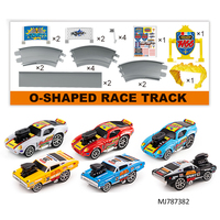 Nouveau modèle de voiture RC en alliage avec fonctions de jeu 3D contrôlables par application, piste ovale incluse, avec voiture RC et télécommande