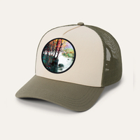 Chapeaux de camionneur personnalisés 5 panneaux 6606 Casquette de camionneur haute qualité avec patch par sublimation et logo Casquette snapback en maille unie à haute couronne